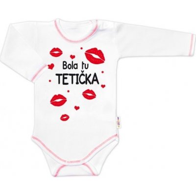 Body dlouhý rukáv s vtipným textem Baby Nellys Bola tu TETIČKA