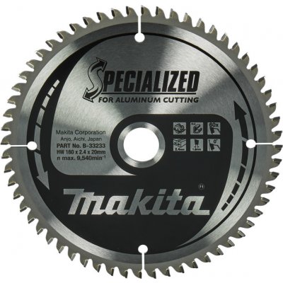 Makita Pilový kotouč na hliník, plast a laminátové dřevo B-09553 Specialized, 160x30mm, 60 zubů – Zboží Mobilmania