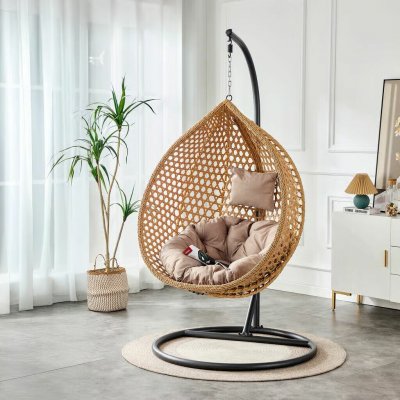 Zahradní houpací závěsné křeslo z technorattanu Francis Beige PATIO 46230 – Hledejceny.cz