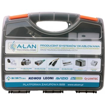 Alantec Sada instalačních nástrojů v kufříku (tester, nůž LSA, krimpovací kleště, odizolovací kleště, zástrčky RJ45)