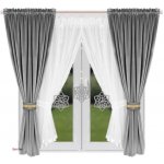 Fliying Sada záclon se sametovým závěsem L 589 šedá 400x155 cm – Hledejceny.cz