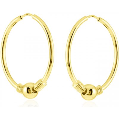 Gemmax Jewelry atraktivní zlaté kruhy zdobené kuličkou GLEYN253919 – Zboží Mobilmania