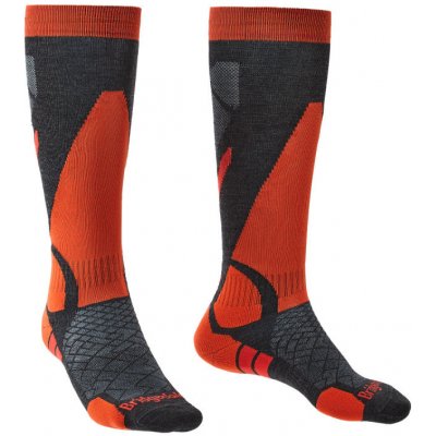 Bridgedale Ski Lightweight Over Calf Merino Performance GraphiteOrange