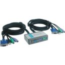 D-Link DKVM-2KU 2-Port KVM+USB Switch, Built-in 1.8m cables