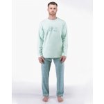 Gina 79177 pánské pyžamo dlouhé černo šedé – Zboží Dáma