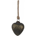 Clayre & Eef Černozlatá skleněná vánoční ozdoba ve tvaru srdíčka S Ø 7*3*8 cm – Hledejceny.cz