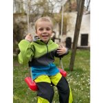 dětská softshellová bunda Fantom trojbarevná tmavě tyrkysovo šedo limetková – Sleviste.cz