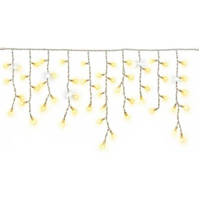 Easy Fix Interiér LED rampouchy světelné krápníky 300 × 50 cm, teple bílá s FLASH, 144 diod, čirý kabel IP20, prodlužovací – Hledejceny.cz