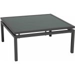 Hliníkový konferenční stolek Skelby, Stern, čtvercový 75x75x34,5 cm, rám lakovaný hliník šedý (graphite), deska sklo, tmavě šedé – Zboží Mobilmania