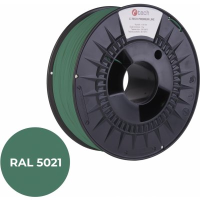 C-Tech Premium Line PLA, vodní modrá, RAL5021, 1,75 mm, 1 kg 3DF-P-PLA1,75-5021 – Zboží Živě