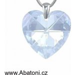 Swarovski Elements Stříbrný náhrdelník modré srdce34003.5 Light Sapphire – Zboží Dáma
