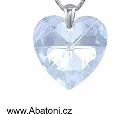 Swarovski Elements Stříbrný náhrdelník modré srdce34003.5 Light Sapphire – Zboží Dáma