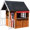 Hrací domeček eliNeli dřevěný zahradní domek s verandou a kuchyňkou