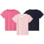 lupilu dívčí triko, 3 kusy navy modrá / růžová pruhovaná – Zboží Mobilmania