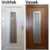 Venkovní dveře Smart Vchodové plastové dveře 050 levé Oboustranné INOX Orámování Zlatý dub/Bílá 80 x 198 cm