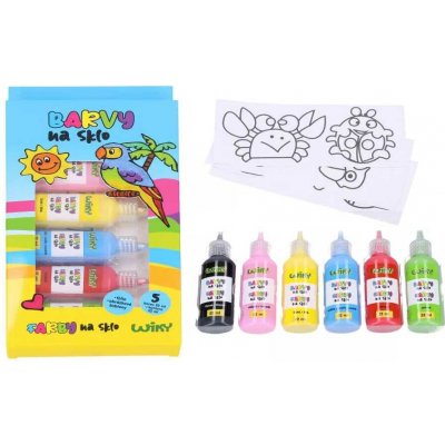 Barvy na sklo slupovací 9x22ml + 1x černá kontura + 2 fólie + šablony – Zboží Dáma