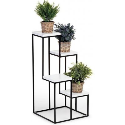 HowHomely Stojan na květiny KASKADA 70x34 černá/bílá DD0180 – Zboží Dáma
