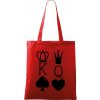 Nákupní taška a košík Plátěná taška Handy King & Queen červená černý motiv