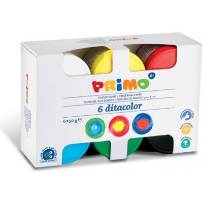 Prstové barvy Primo v kelímku 6x50g 935803 – Sleviste.cz