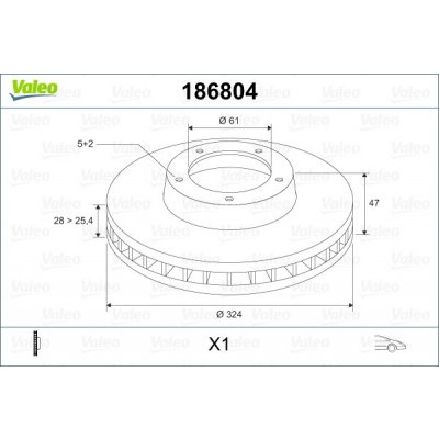 Brzdový kotouč VALEO 186804 – Hledejceny.cz