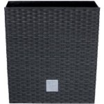 Prosperplast RATO LOW Květináč 20x20x20,2 cm ratan antracit – Sleviste.cz