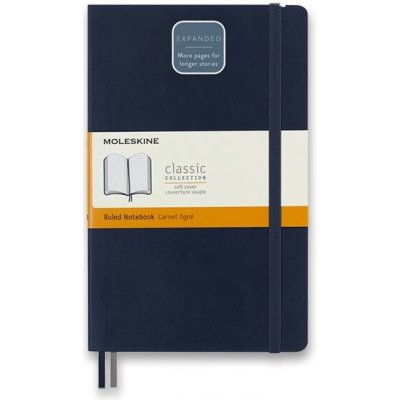 Moleskine Zápisník Expanded tvrdé desky L, linkovaný, černý 200 listů, linkovaný A5 – Zboží Mobilmania