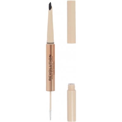 Makeup Revolution Fluffy Brow Filter Duo oboustranná tužka na obočí pro fixaci a tvar Dark Brown 0,12 g – Hledejceny.cz