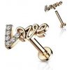 Piercing Šperky4U zlacený piercing do brady Love LB1097RD-1206