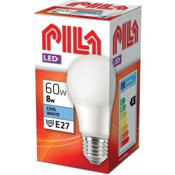 Pila žárovka LED E27 8W neutrální bílá