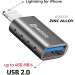 Swissten Přepojka / redukce - USB-A samice na Lightning samec - pro flashdisk / myš - kovová – Hledejceny.cz