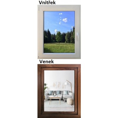 SMART Plastové okno 90x120 Zlatý dub/Bílá, Otevíravé a sklopné, Levé – Zboží Mobilmania