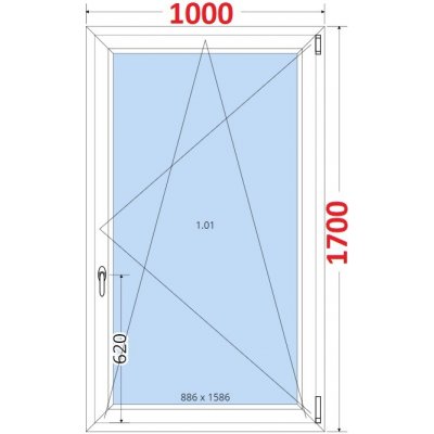 SMART Plastové okno 100x170, Otevíravé a sklopné – Sleviste.cz