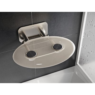 Ravak Ovo P II Sedátko do sprchy, sklopné Clear, nerez/čirý plast B8F0000048 – Zboží Mobilmania