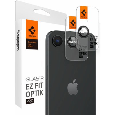 Spigen Glass tR EZ Fit Optik Pro 2 Pack Black iPhone 16e AGL09279 – Zboží Živě