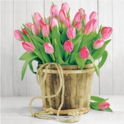 Ubrousek 33x33 cm TULIPÁNY VE VÁZE – Hledejceny.cz