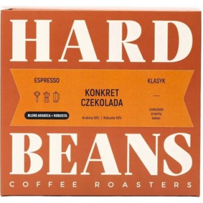 Hard Beans Coffee Tvrdá káva Beans Konkret Čokoládové Espresso zrnková 250 g – Hledejceny.cz