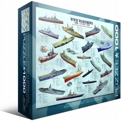 EuroGraphics Válečné lodě 2. světové války World War II Warships 1000 dílků