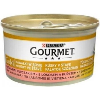 Gourmet Gold s lososem a kuřecím masem 24 x 85 g