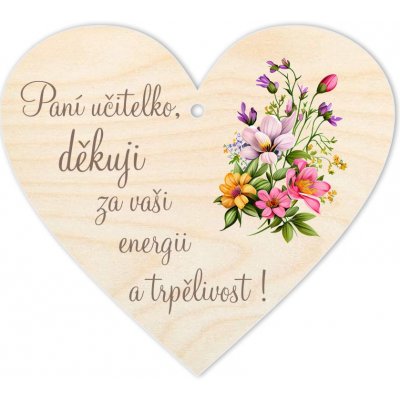 Woody Crafts Cedulka - Srdce pro paní učitelku – Hledejceny.cz