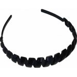 Plastová čelenka černá lesklá - cik cak – Zboží Dáma