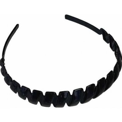 Plastová čelenka černá lesklá - cik cak – Zboží Dáma