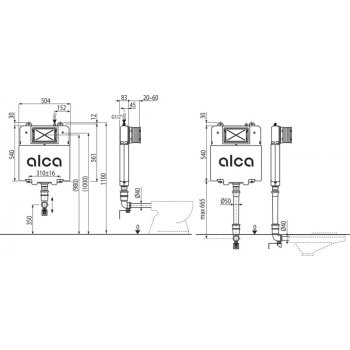 Alcadrain Basicmodul SLIM WC nádržka AM1112