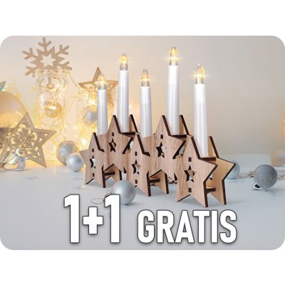 Solight LED dřevěný svícen 5xLED přírodní dřevo 2xAA – Hledejceny.cz