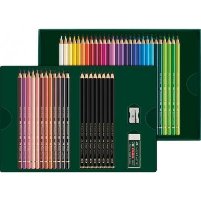 FABER-CASTELL Barevné pastelky Polychromos & Pitt Graphite Matt 40 barev 50 ks sada 210054 TFC210054 – Hledejceny.cz