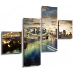 Obraz 4D čtyřdílný - 120 x 90 cm - Amazing New York cityscape - taken after sunset Úžasný panoráma města New York – Zboží Mobilmania