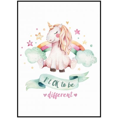Jen tak z lásky Plakát Jednorožec - I't OK to be different Rozměr plakátu: 50 x 70 cm – Hledejceny.cz