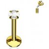 Piercing Šperky4U piercing do brady zlacený čirý kamínek LB01081GD-1206