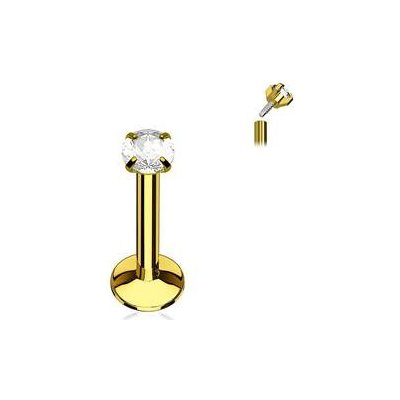 Šperky4U piercing do brady zlacený čirý kamínek LB01081GD-1206 – Zboží Mobilmania