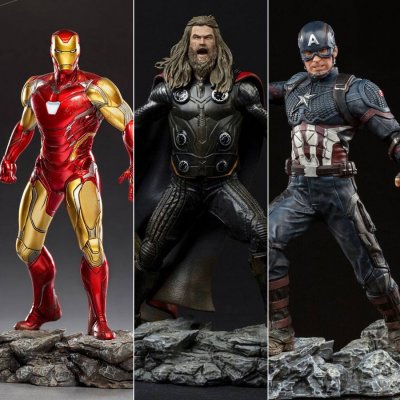 Iron Studios The Infinity Saga s BDS Art Scale Statue 1/10 Iron Man + Thor + Captain America 23 cm – Zboží Mobilmania