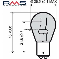 RMS 246510465 S25 BAU15S 12V 21W